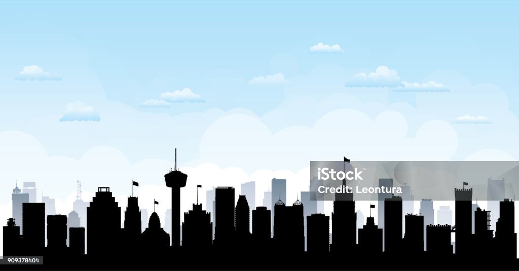 San Antonio (All Buildings Are Complete and Moveable) San Antonio. All buildings are complete and moveable. San Antonio - Texas stock vector