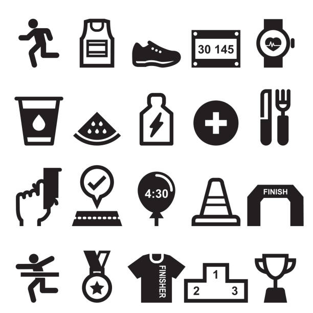 Marathon Icons Marathon Icons starting gun stock illustrations