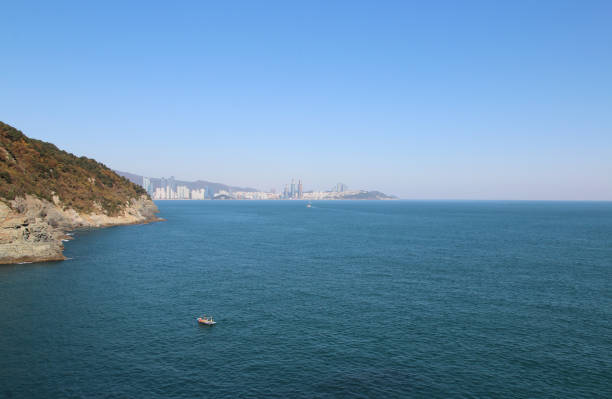 istock Igidae park coastline and Haeundae district in Busan 909380666
