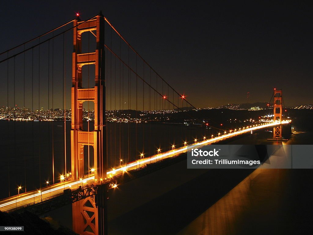 Golden Gate Bridge bei Nacht - Lizenzfrei Brücke Stock-Foto