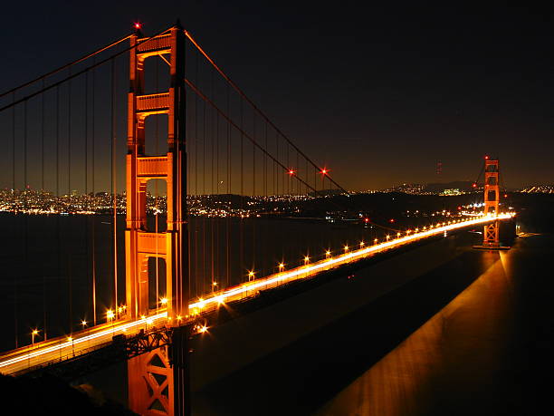 Golden Gate At Night stock photo