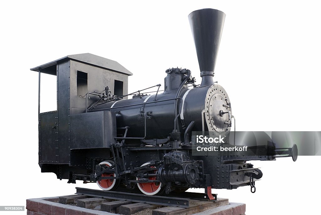 Alte Dampflokomotive Isoliert - Lizenzfrei Alt Stock-Foto