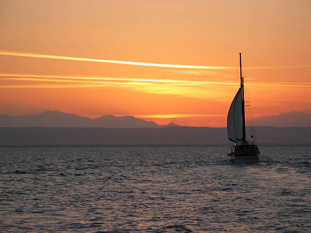 Sailing into the Sunset stock photo