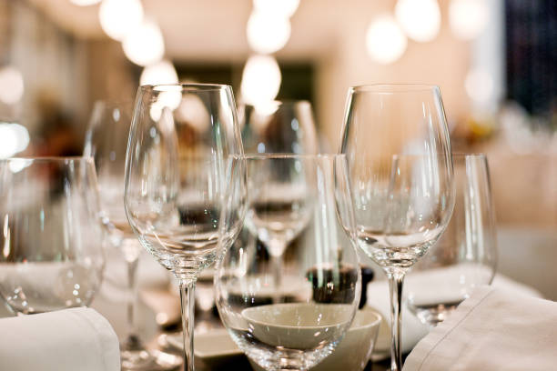 istock Wine and water glasses 909392142