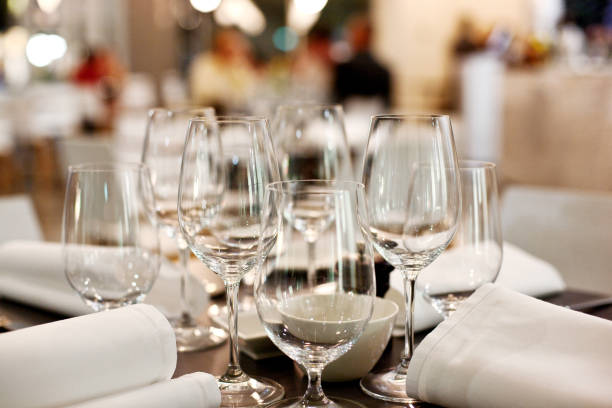istock Wine and water glasses 909392212