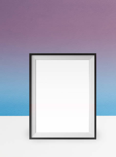 Image of simple poster frame mockup scene. stock photo