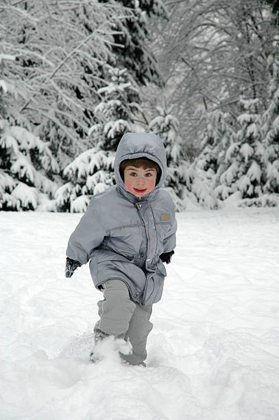 Playing in the snow stock photo