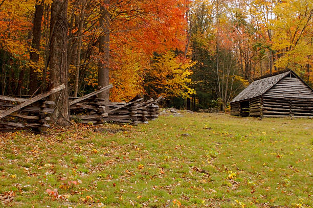 istock Autumn fence and barn 90939830
