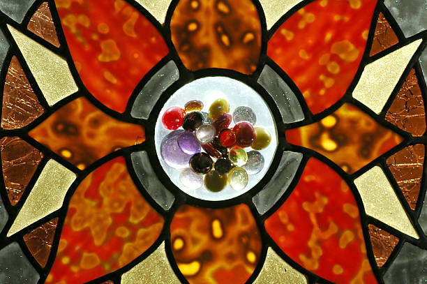 Floral Stained Glass stock photo