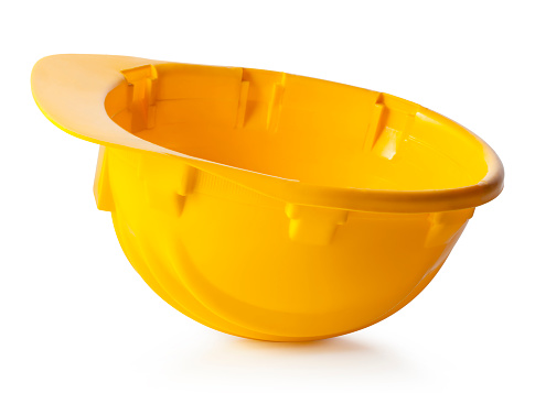 Yellow hardhat. Photo with clipping path.