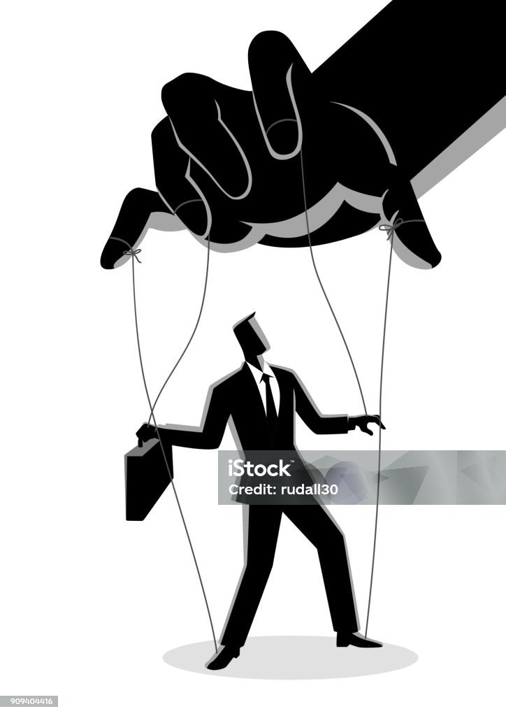 Humans Being Control Businessman Being Controlled By Puppet Master Stock Illustration ...