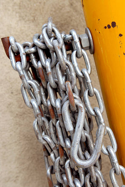 Driveway Security Chain stock photo