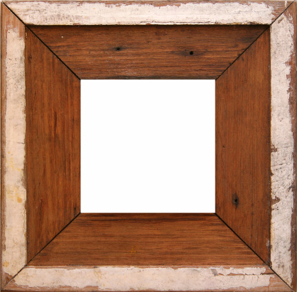 An antique wooden picture frame.