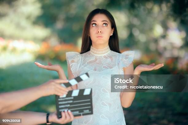 Funny Actress Auditioning For Movie Film Video Casting Stock Photo - Download Image Now