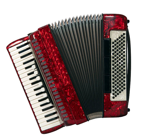 A red piano accordion seen from above accordion accordion instrument stock pictures, royalty-free photos & images