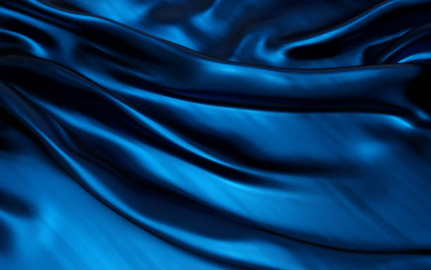 Blue satin cloth background stock photo