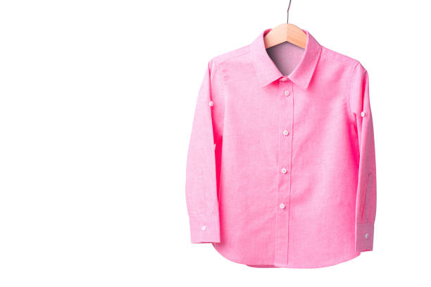 pink man shirt on white background.
