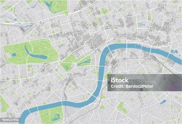 Vector City Map Of London With Well Organized Separated Layers Stock Illustration - Download Image Now