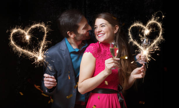 istock Beautiful couple celebrating Valentines Day 909428178