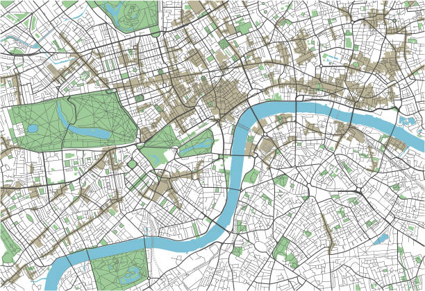 カラフルなロンドン ベクトル地図 - greater london点のイラスト素材／クリップアート素材／マンガ素材／アイコン素材