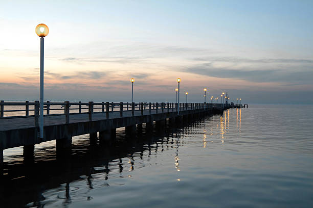 istock Pier on the river by night 90942960