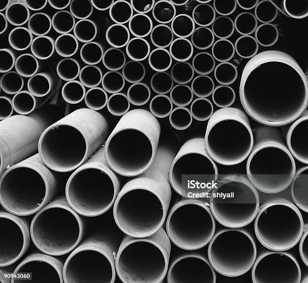 Large Plastic Pipes Stock Photo - Download Image Now - Backgrounds, Black Color, Circle