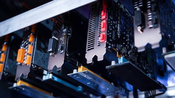 istock Close-up equipment for mining crypto-bitcoin 909430776