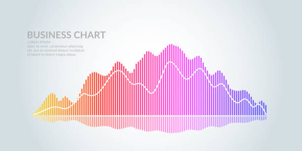 Business graph on a white background. Chart analysts of growth and falling profits Business graph on a white background. Chart analysts of growth and falling profits. Vector illustration. creative graph backgrounds stock illustrations