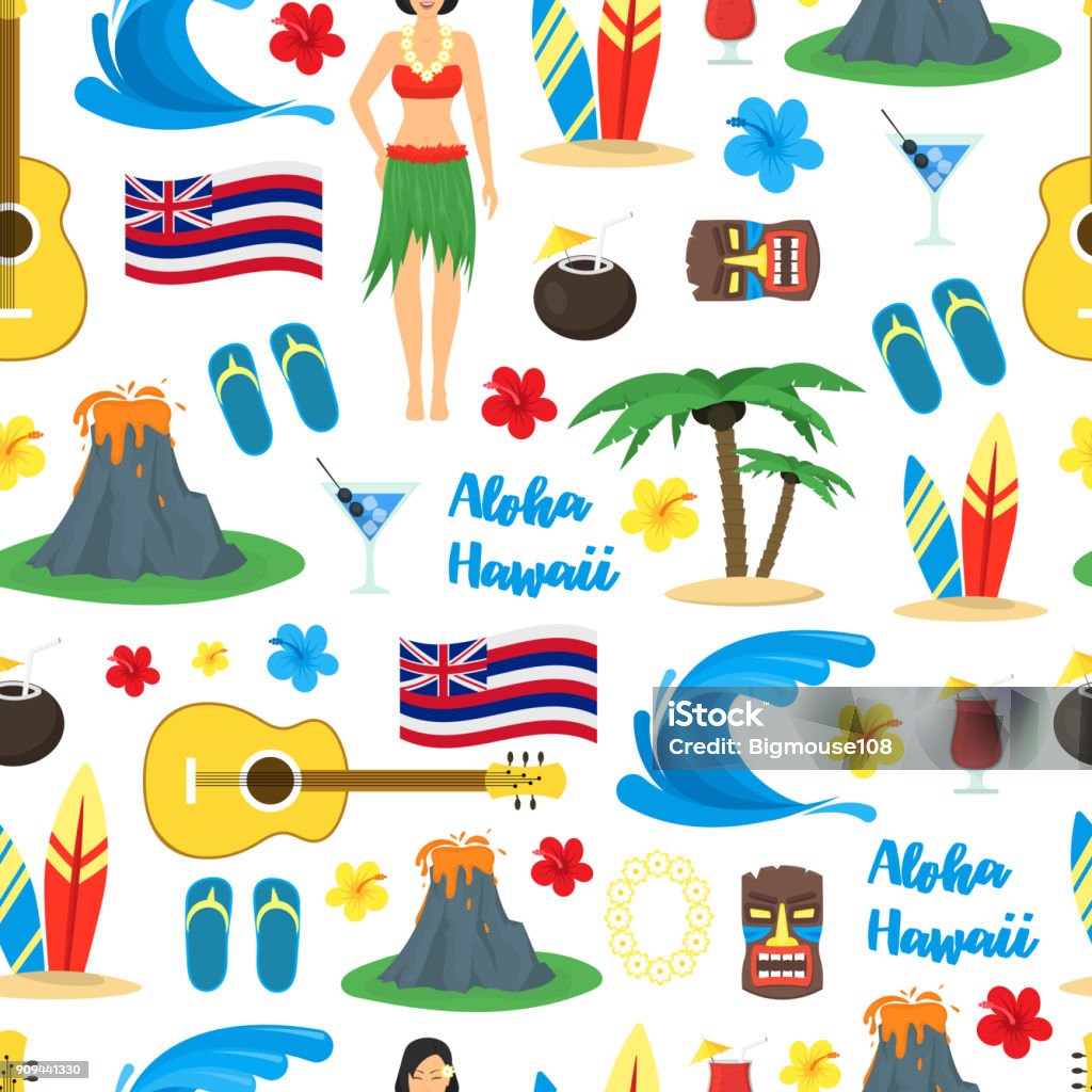 Ilustración de Dibujos Animados Símbolo De Hawaii De Fondo Sin Fisuras  Vector De y más Vectores Libres de Derechos de A la moda - iStock
