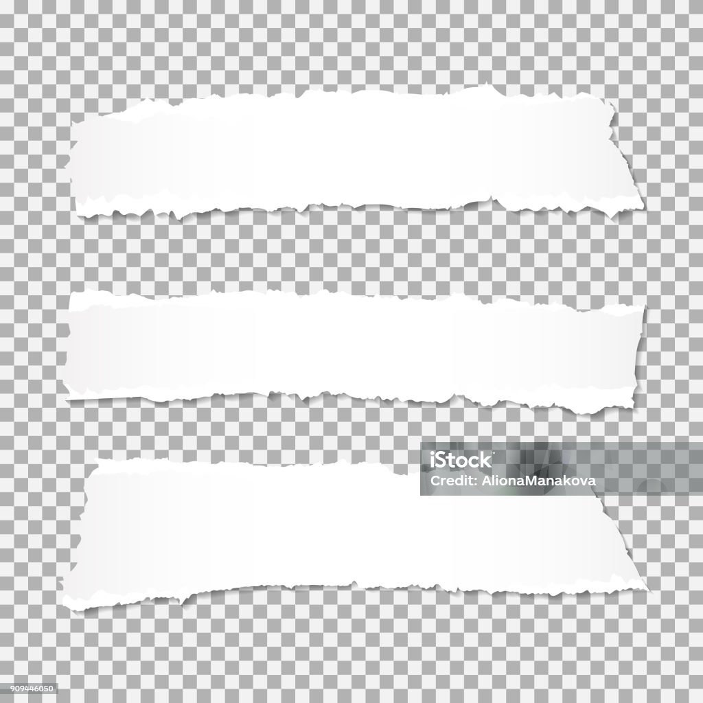 Realistic vector torn paper with ripped edges with space for your text. Cut Or Torn Paper stock vector