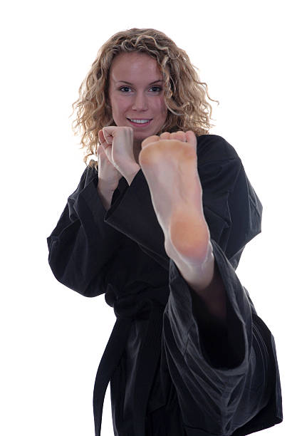 saudável e fitness - sole of foot martial arts karate female imagens e fotografias de stock