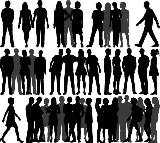 Vector illustration of Groups (All People Are Complete and Moveable)