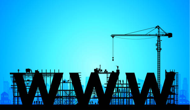 создание www - web page www construction construction site stock illustrations
