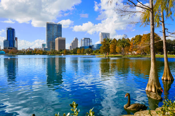 istock Orlando skyline fom lake Eola Florida US 909457970