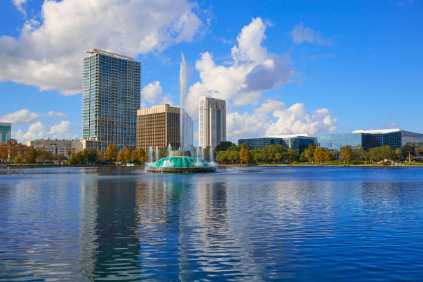 istock Orlando skyline fom lake Eola Florida US 909458016