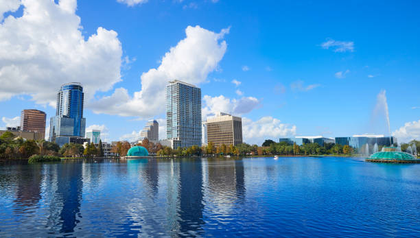 istock Orlando skyline fom lake Eola Florida US 909458076