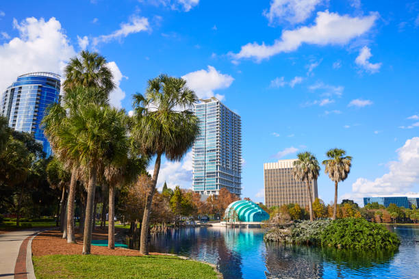 istock Orlando skyline fom lake Eola Florida US 909458282