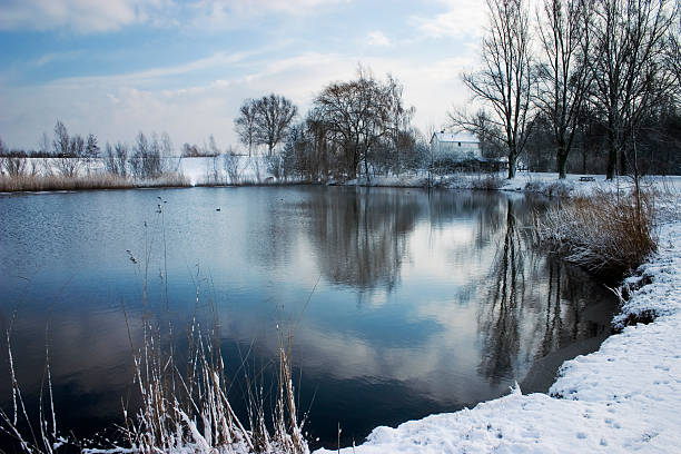 istock Cold Winter Scene with House in Background 90945831