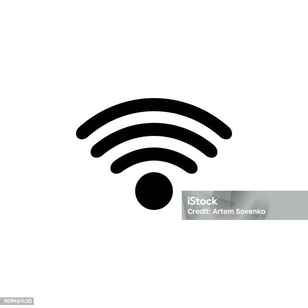 Wifi Icon On White Background Vector Illustration Stock Illustration - Download Image Now - Icon Symbol, Podcasting, Radio Wave