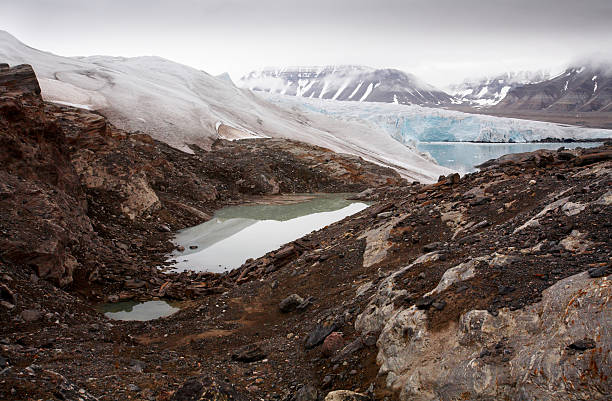 Glacier and surroundings stock photo