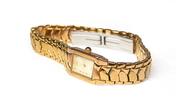 gold uhr (isoliert, clipping path - gold watch stock-fotos und bilder