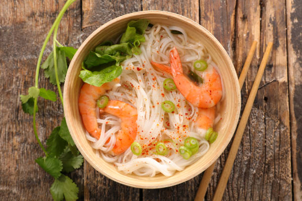 istock rice noodles soup with shrimp 909469664