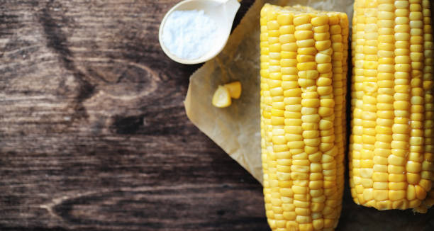 istock Fresh corn. Natural food from corn cob with salt. Rural Mexican 909472168