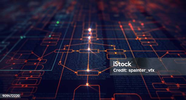 Block Chain Network Stock Photo - Download Image Now - Blockchain, Organization, Abstract