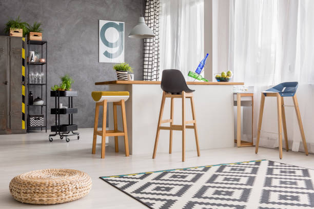 istock Bright interior of dining room 909474606