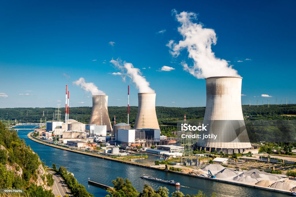 Tihange Nuclear Power Station Tihange Nuclear Power Station in Huy, Belgium Nuclear Power Station Stock Photo