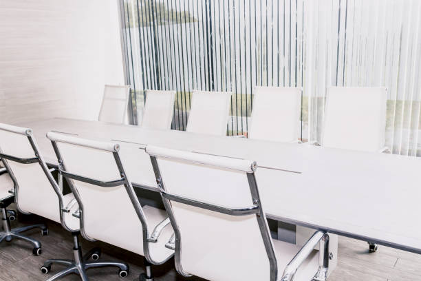 istock Empty business meeting and conference room interior 909476062
