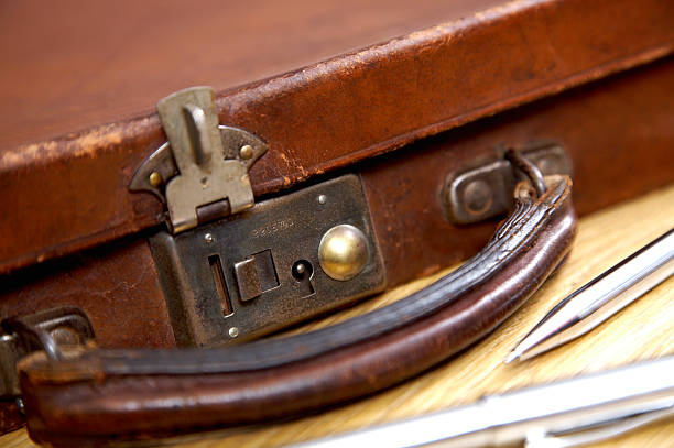 Old briefcase stock photo