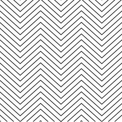Zigzag pattern. Abstract background. Chevron seamless pattern. Black and white vector illustration.