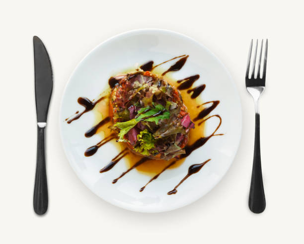 istock Grilled vegetables salad on white wood 909485452